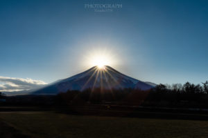 山梨県の花の都公園でダイヤモンド富士を見に行ってきました！